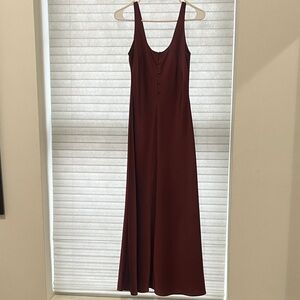 Sleek Burgundy Midi Slip Dress